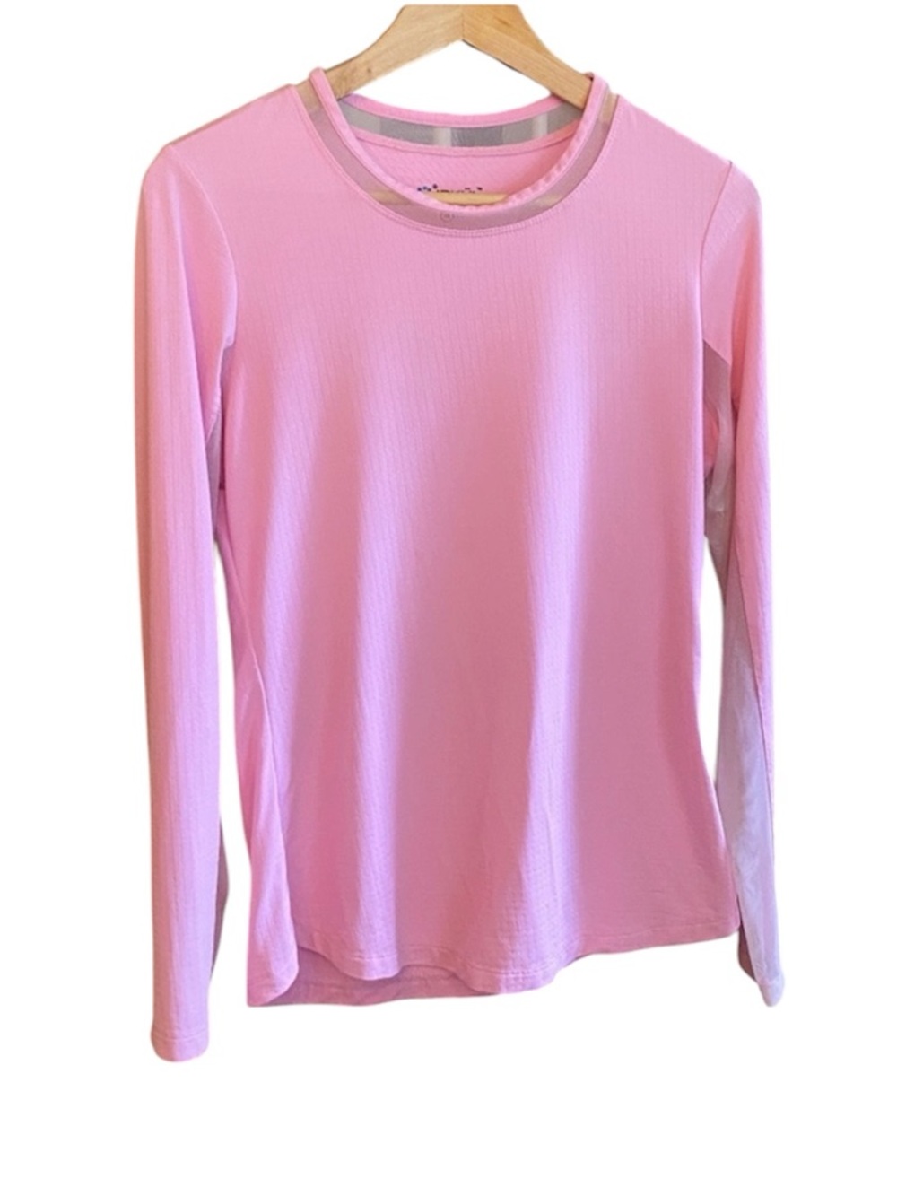 IBKUL Long Sleeve Crewneck Top with Mesh Insert Candy Pink medium - Picture 5 of 10